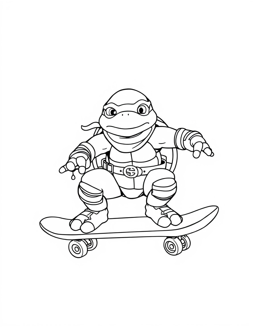 Ninja turtle on a skateboard