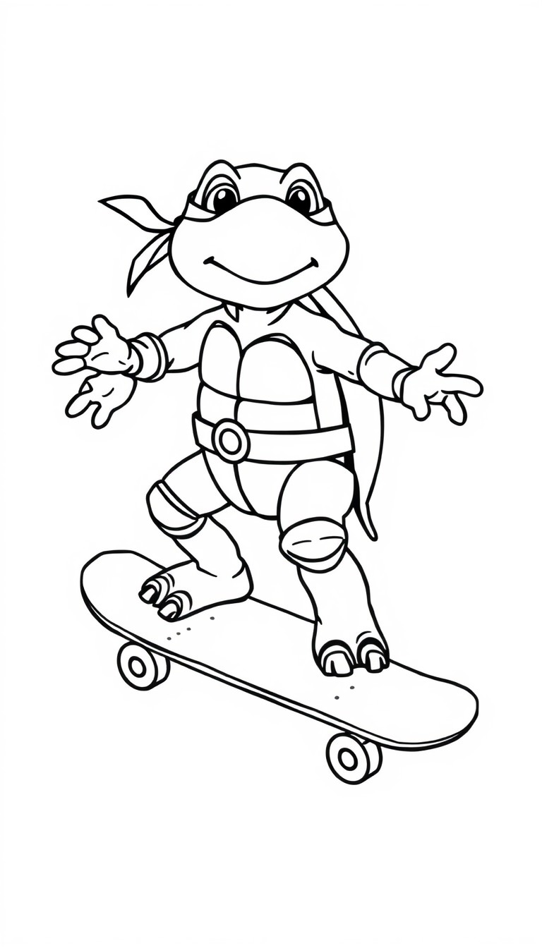 Nina turtle on a skateboard