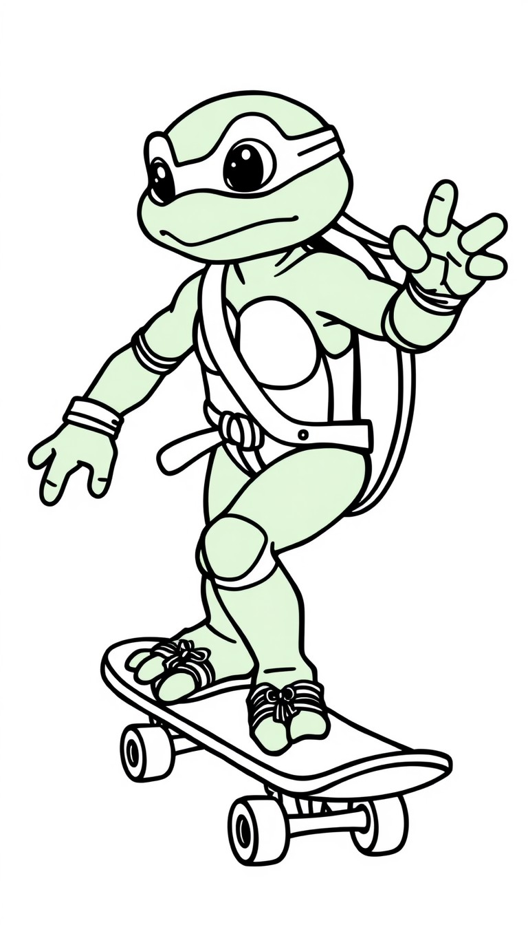 Nina turtle on a skateboard