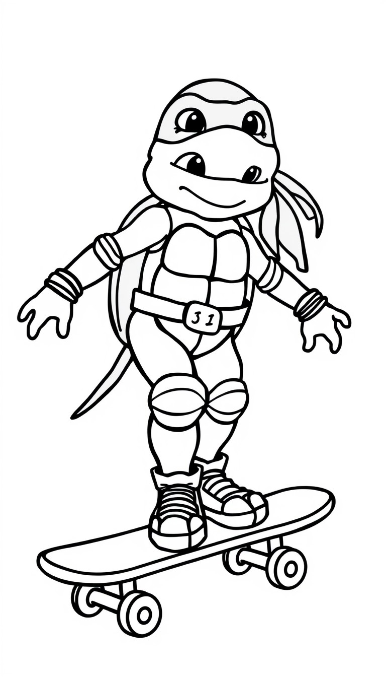 Nina turtle on a skateboard