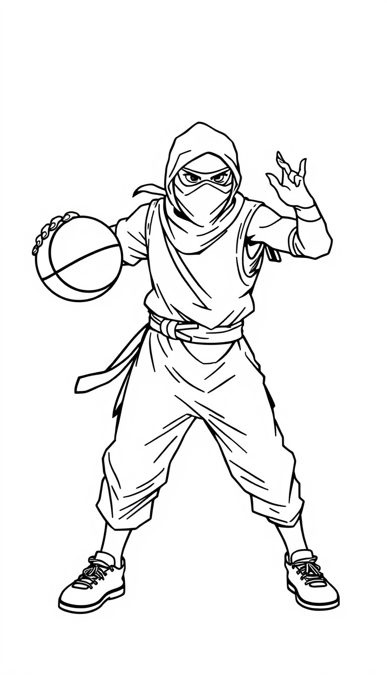 ninja playing basketball