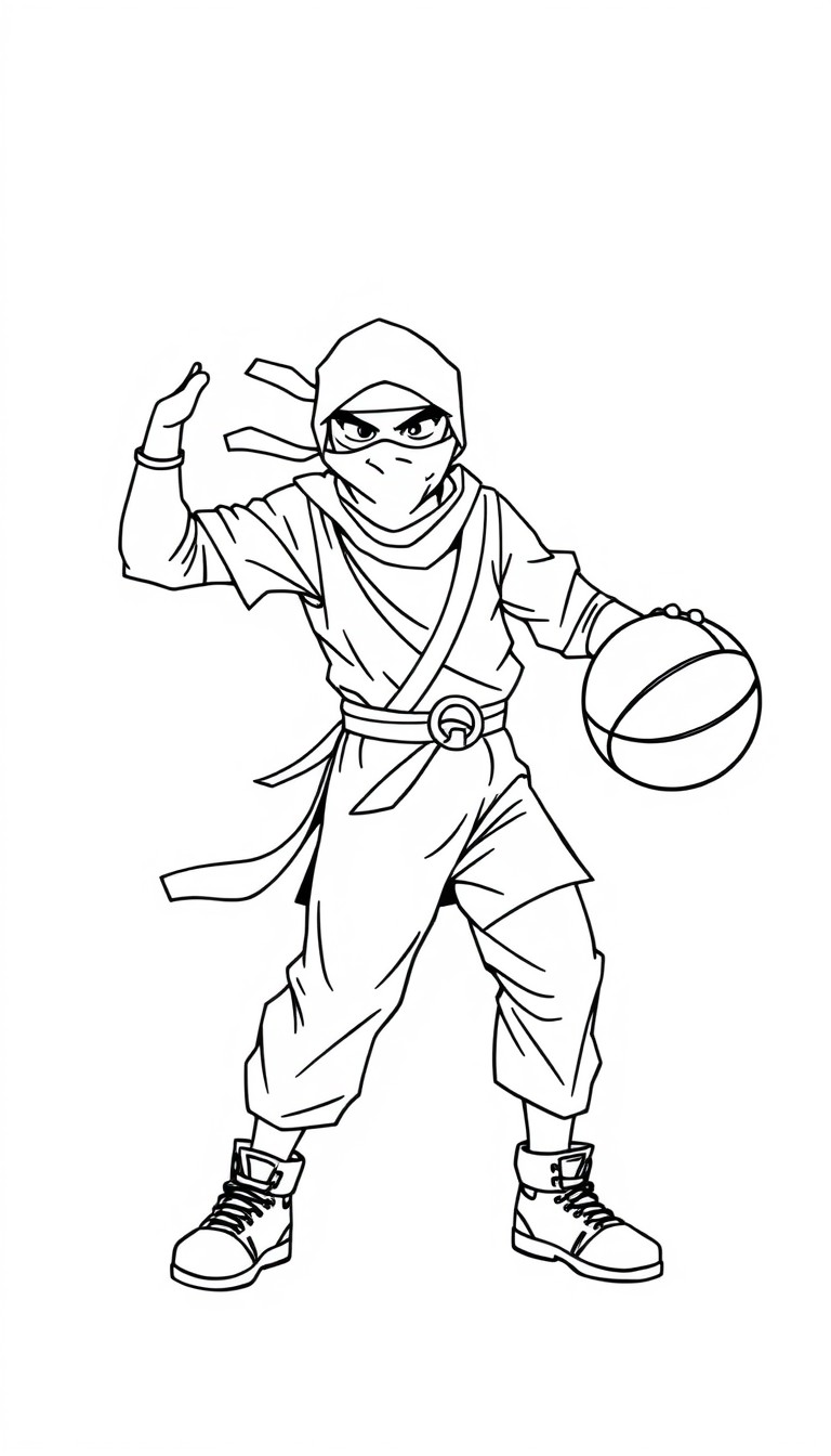 ninja playing basketball