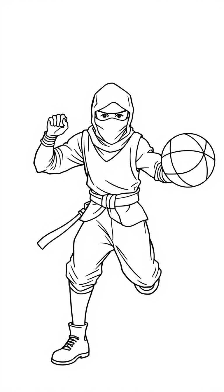 ninja playing basketball