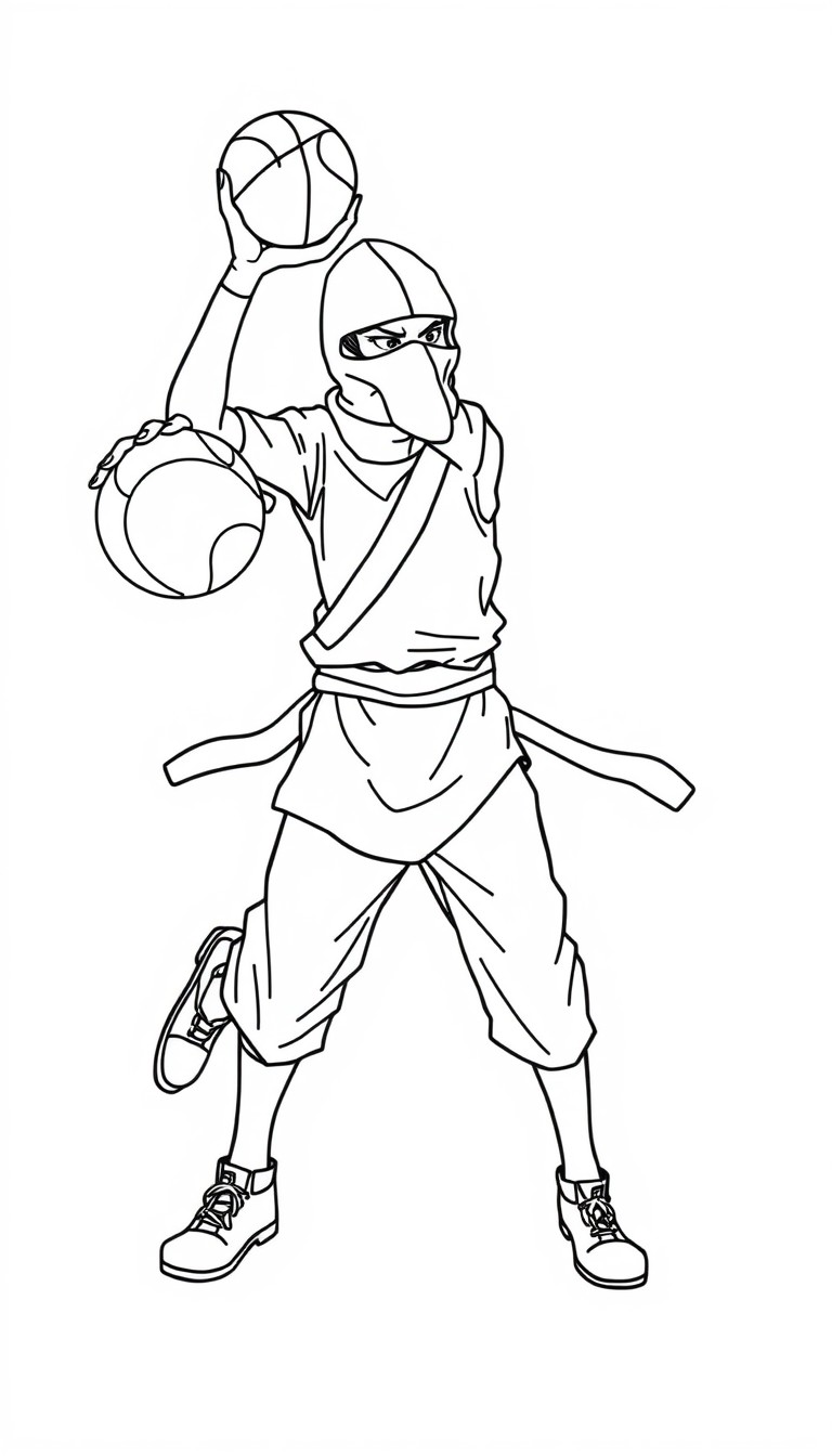 ninja playing basketball