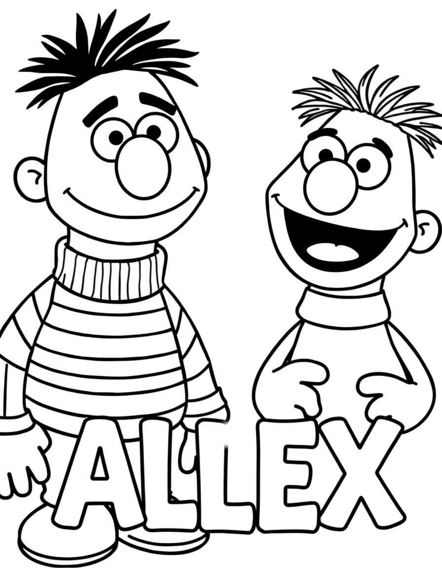 ernie and bert from sesamstreet with the text ALEX