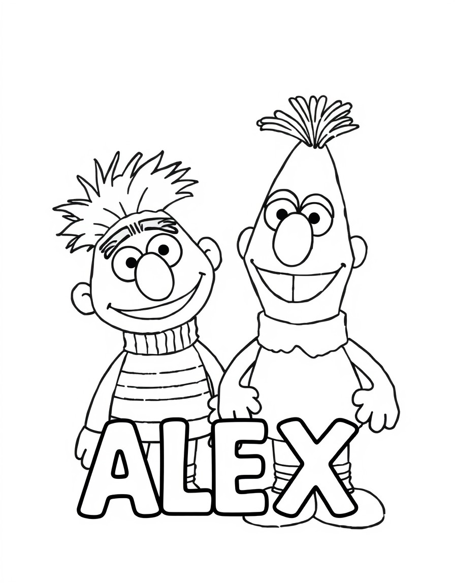 ernie and bert from sesamstreet with the text ALEX