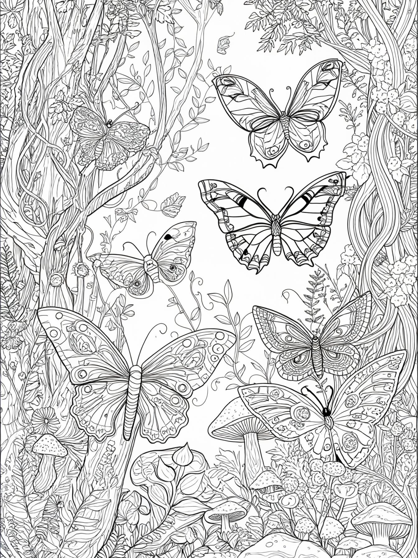 Butterflies exploring vibrant forests.