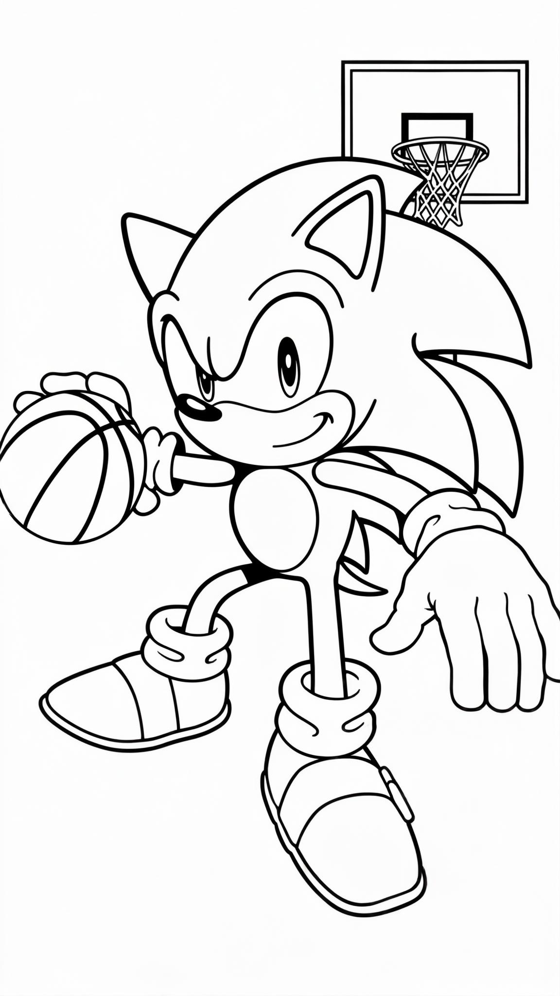 Sonic playing basketbal
