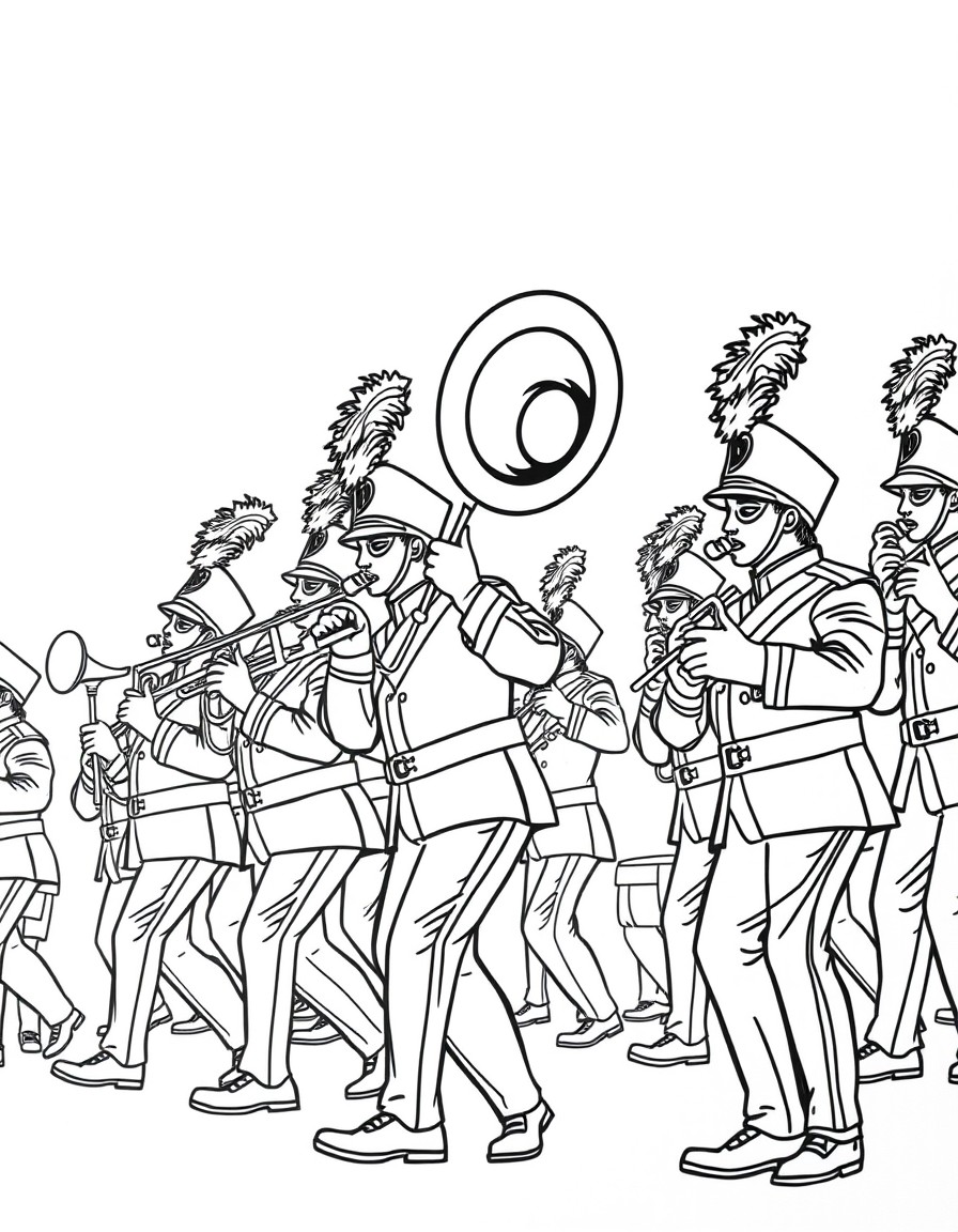 Marching band with State Champs