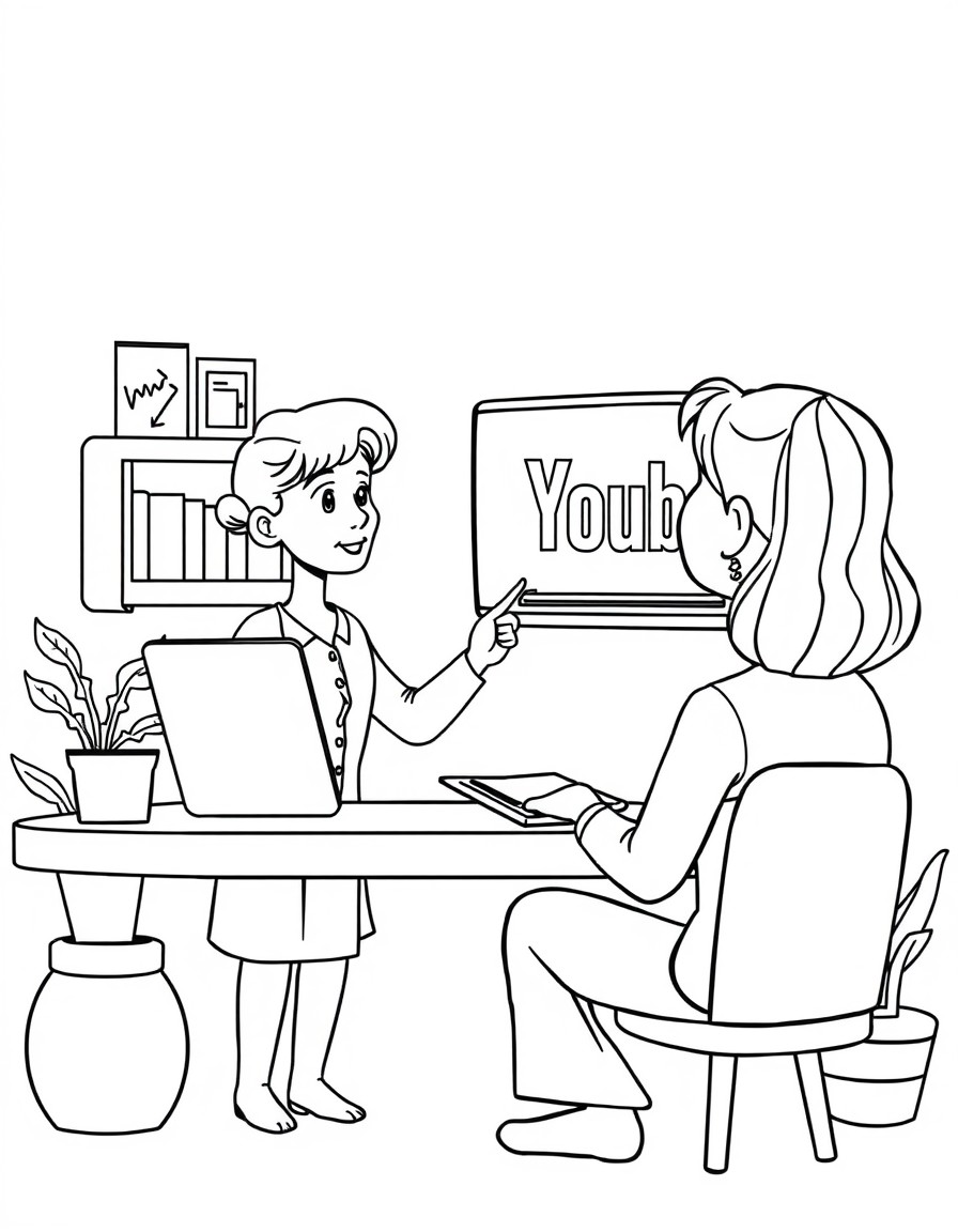 a teacher teaching on youtube