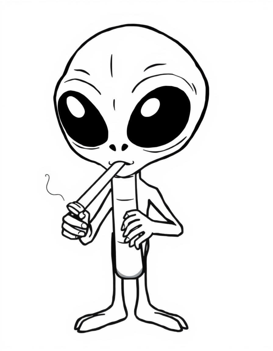 Alien smoking a bong