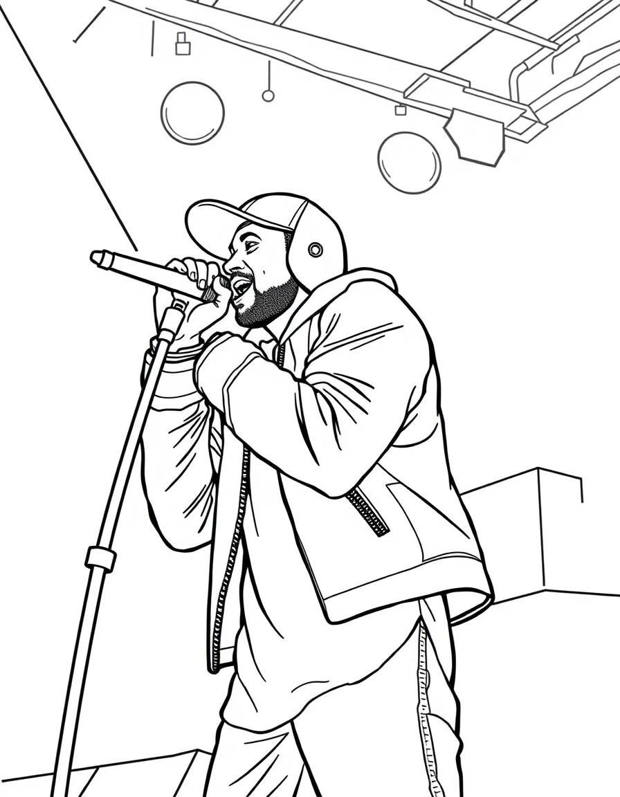 a rapper performing a concert for students