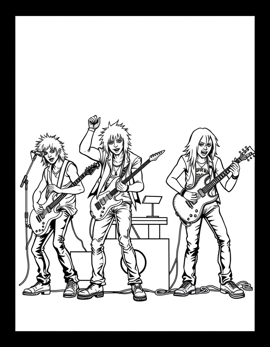 a punk rock band performing a concert