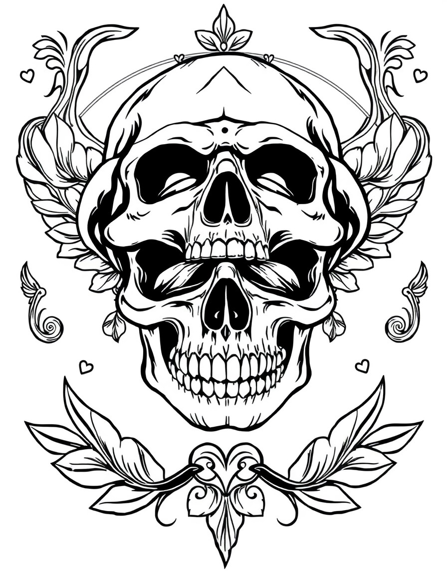 Gangster skull people in love with names Donny Krista in the background