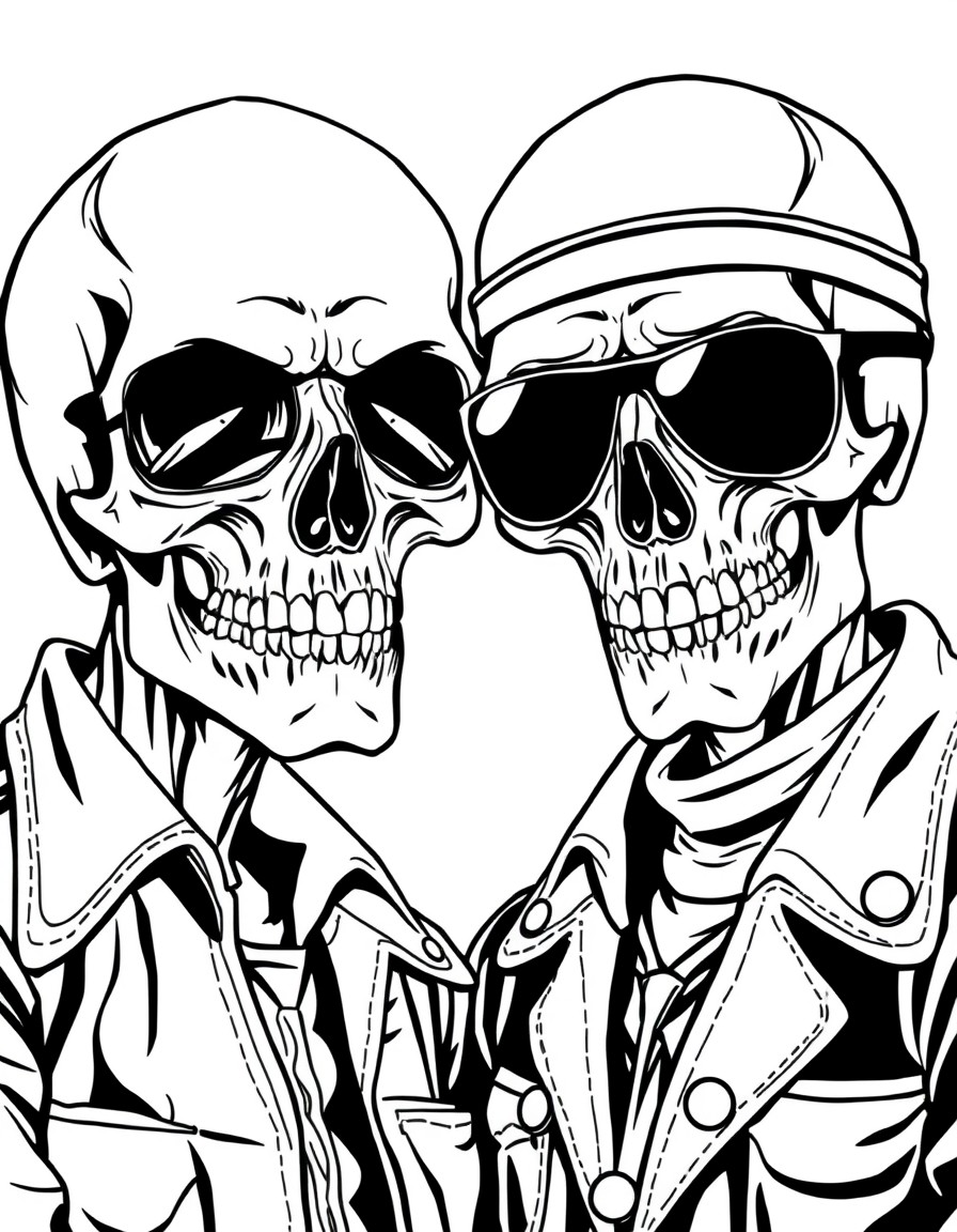 Gangster skull people in love with names Donny Krista in the background