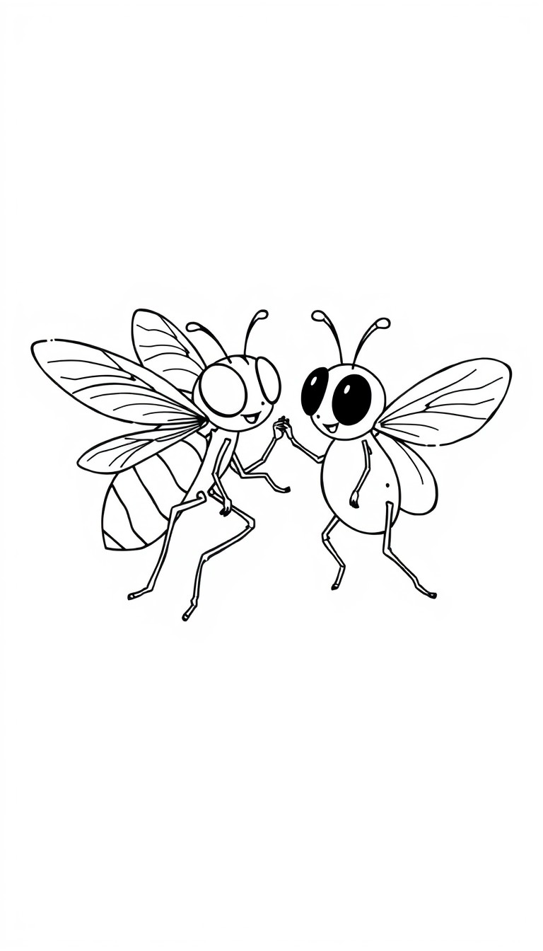 A cute firefly and her comedic sidekick a fruit fly on adventures