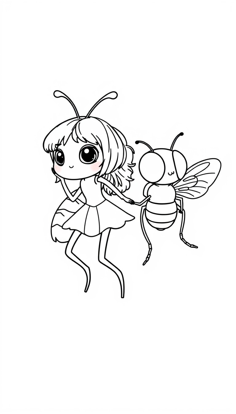 A cute firefly and her comedic sidekick a fruit fly on adventures