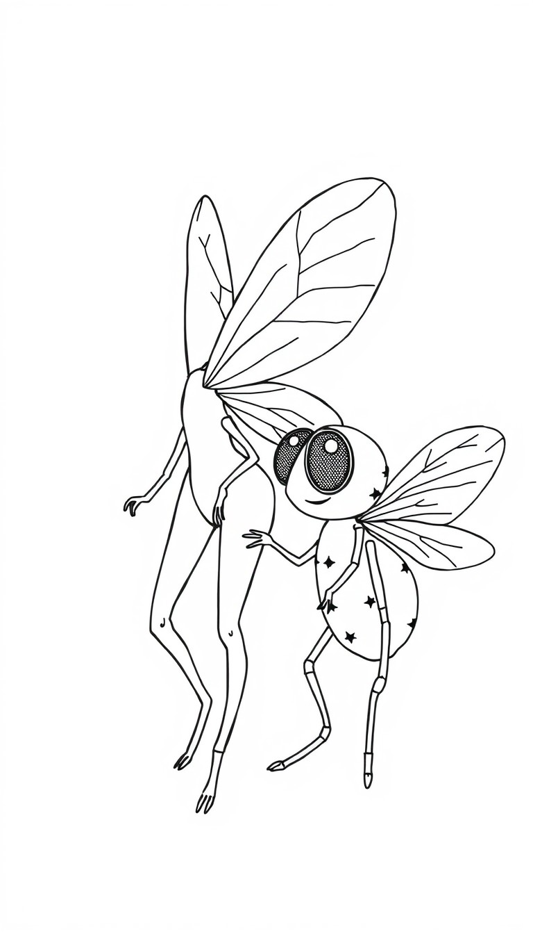 A cute firefly and her comedic sidekick a fruit fly on adventures