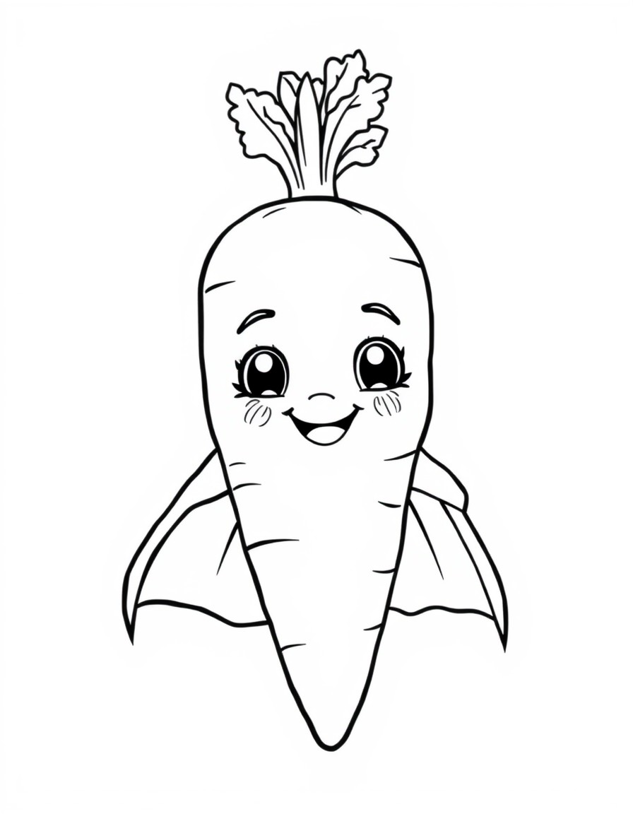 Cute carrot with a cape and smile