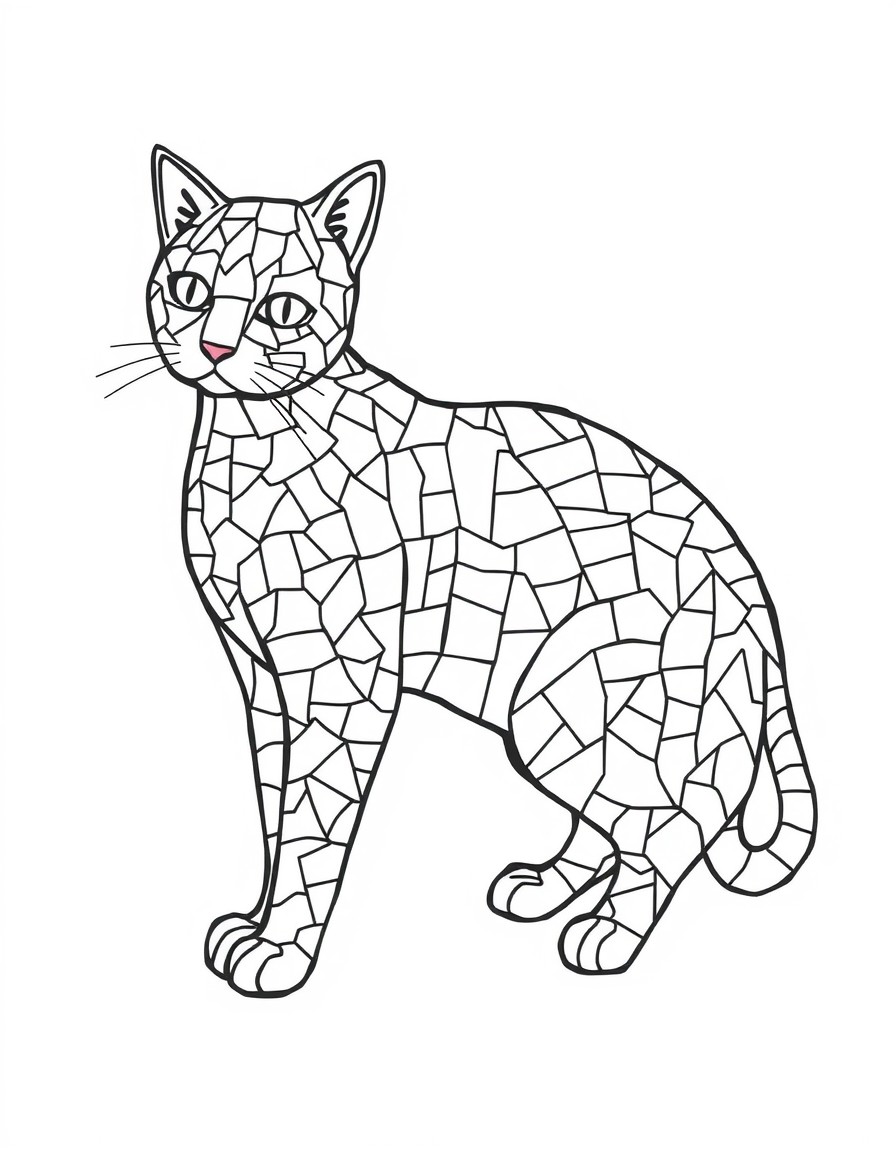 mosaic cat