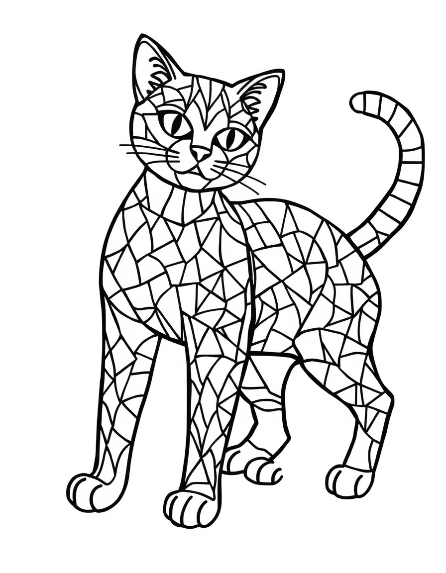 mosaic cat