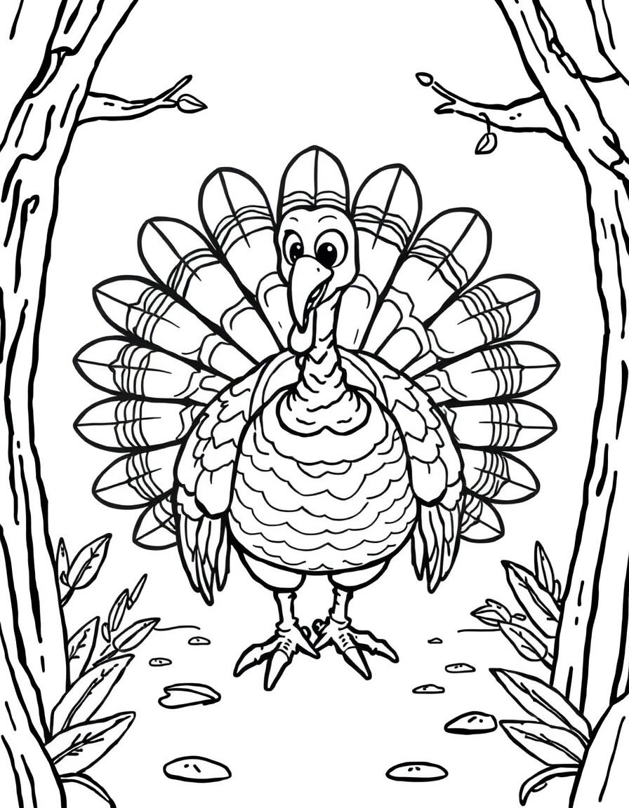 jake turkey coloring page for kids