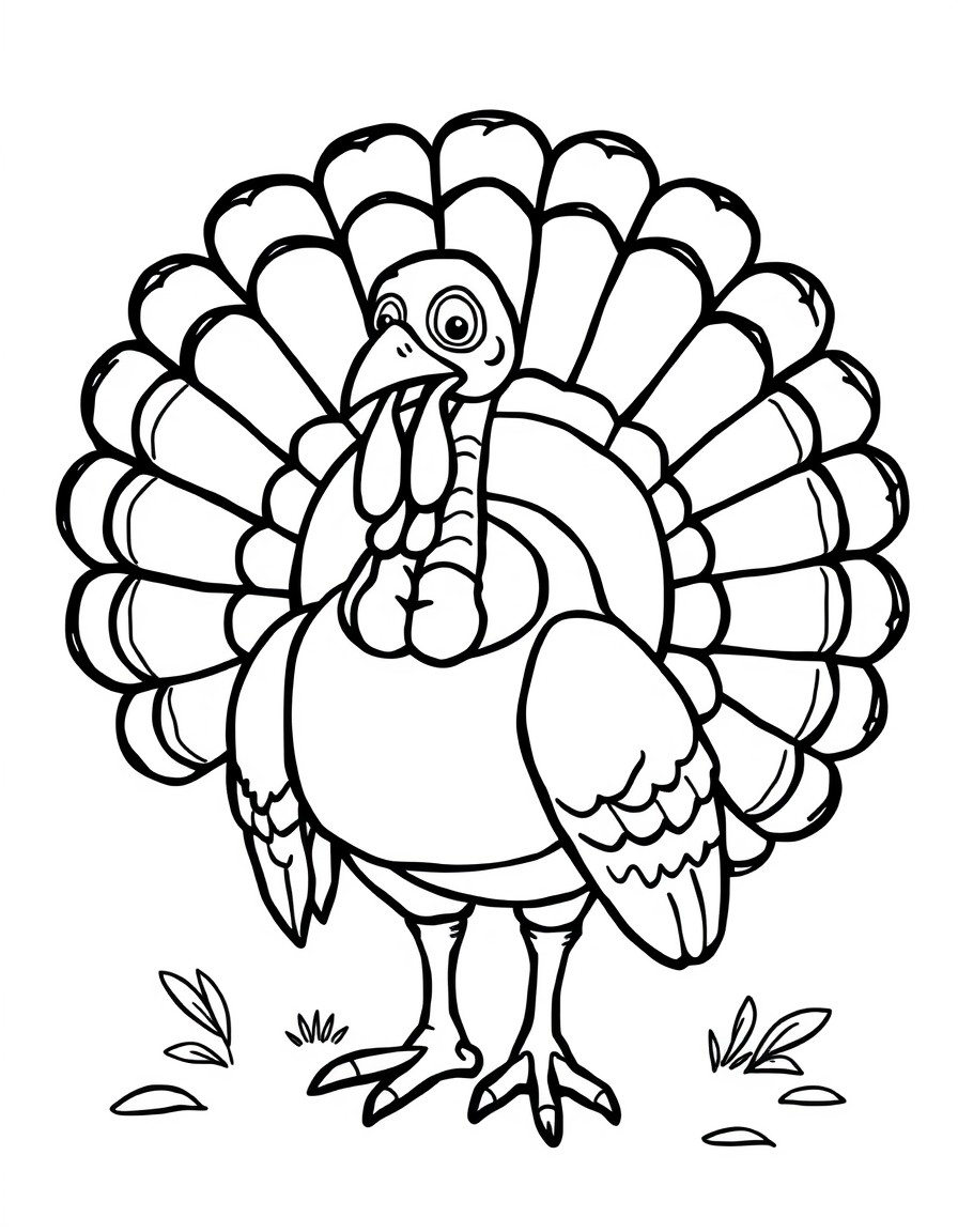 jake turkey coloring page for kids