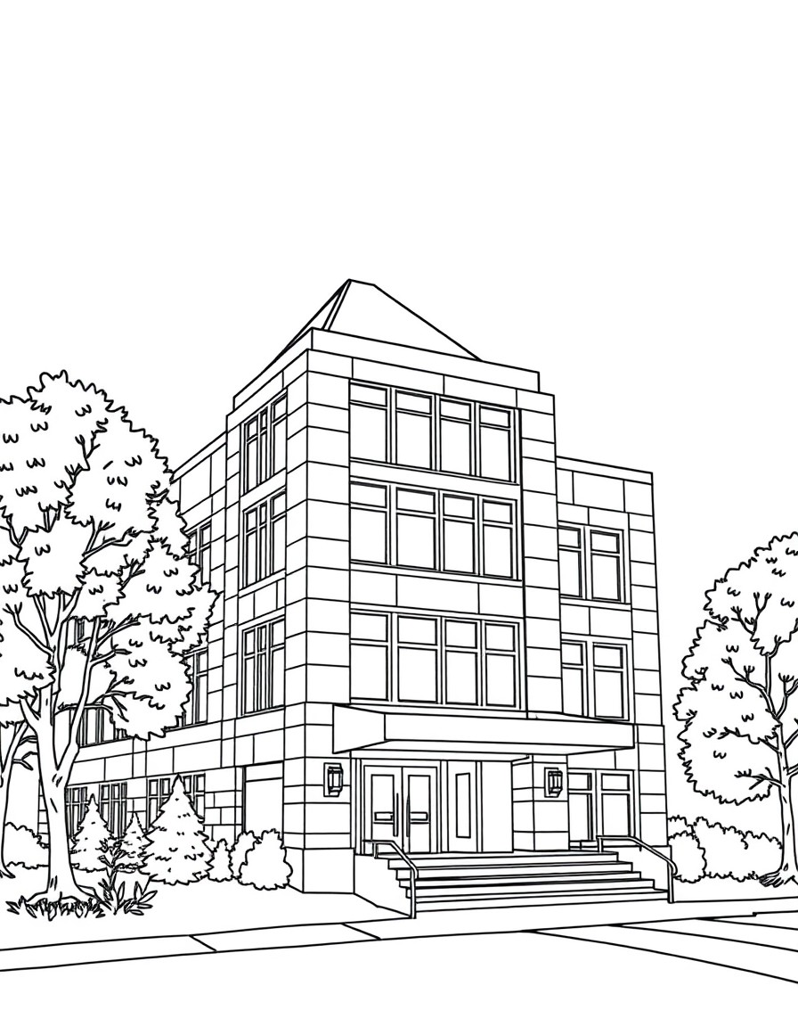 A little drawing of the CDIS building at UW Madison.