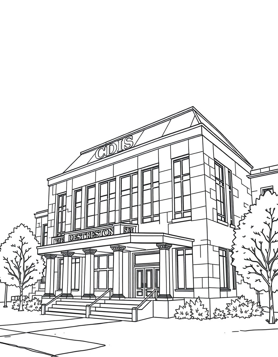 A little drawing of the CDIS building at UW Madison.