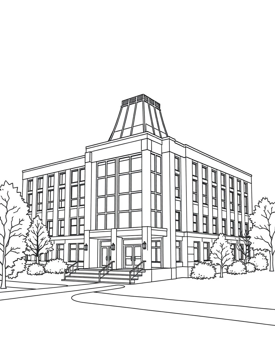 A little drawing of the CDIS building at UW Madison.