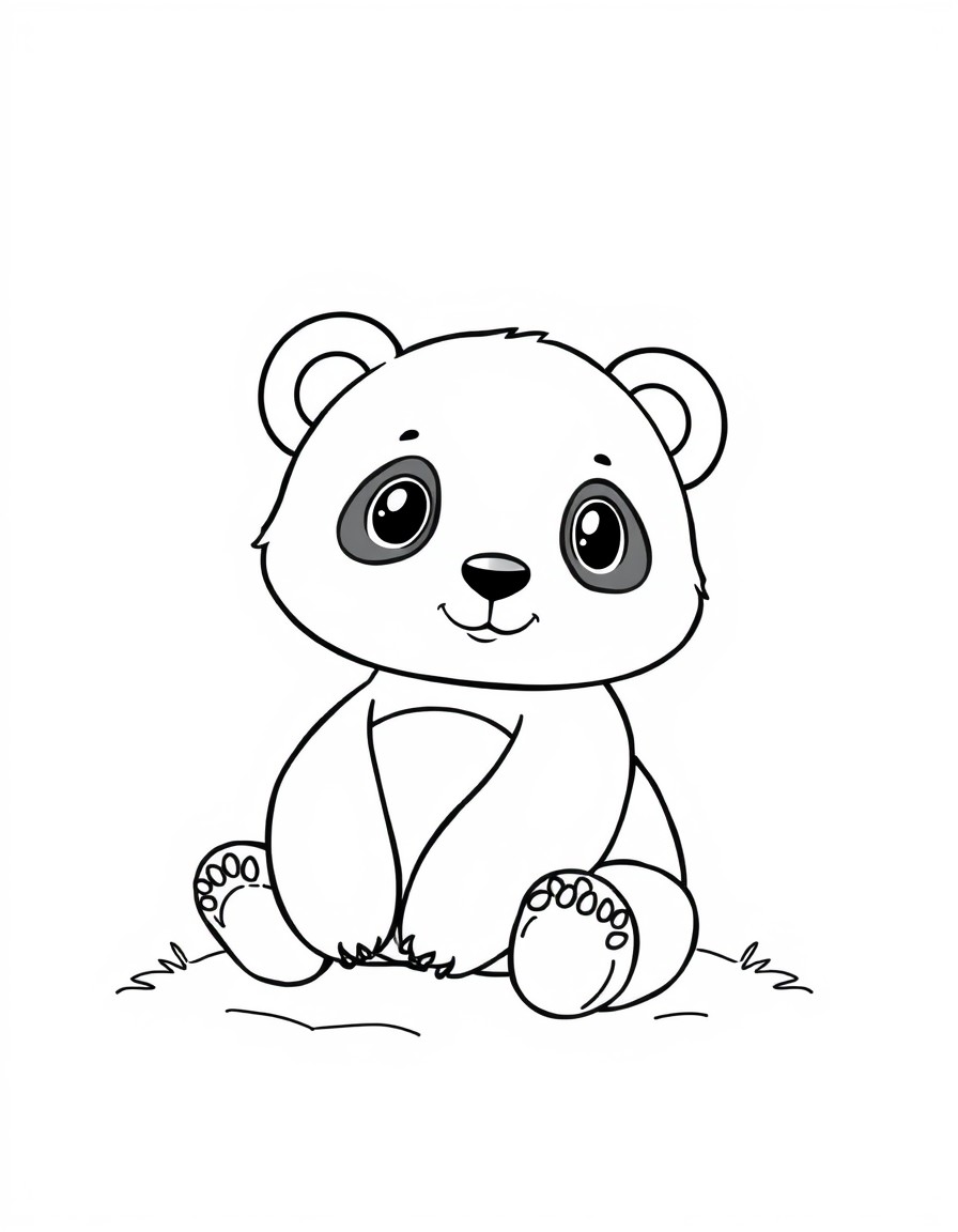 Mini panda sitting