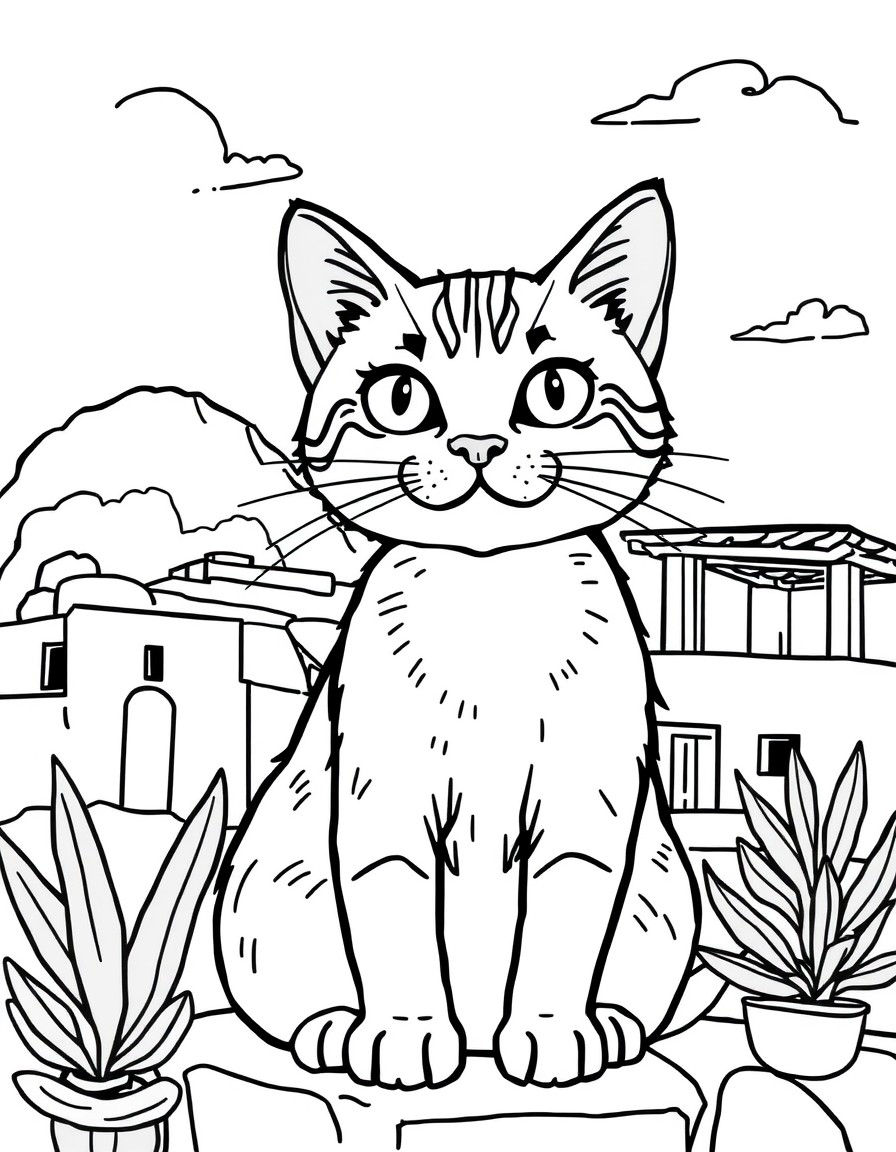 A cat in a Greek Island