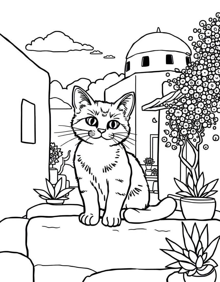 A cat in a Greek Island