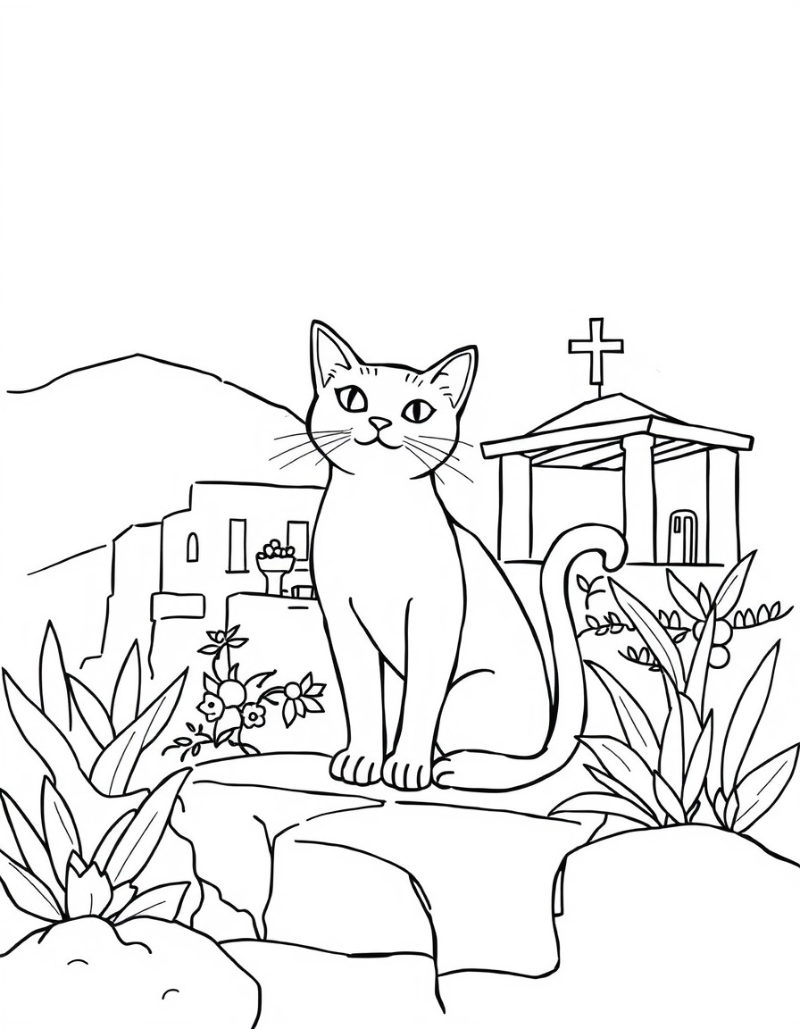 A cat in a Greek Island