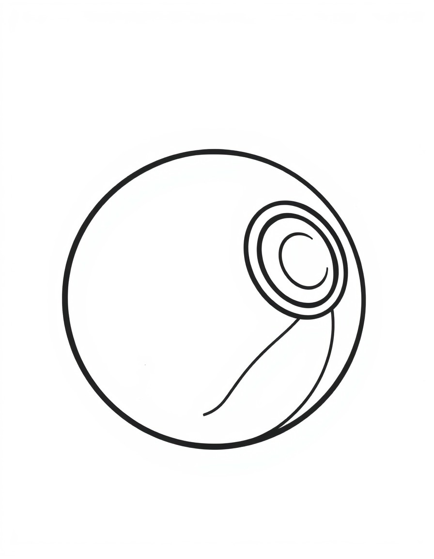 Create a simple, clear, and colorful illustration of a Ball that is easy for young children to recognize. The Ball should be the central focus, with smooth edges and a friendly, cartoonish aesthetic.