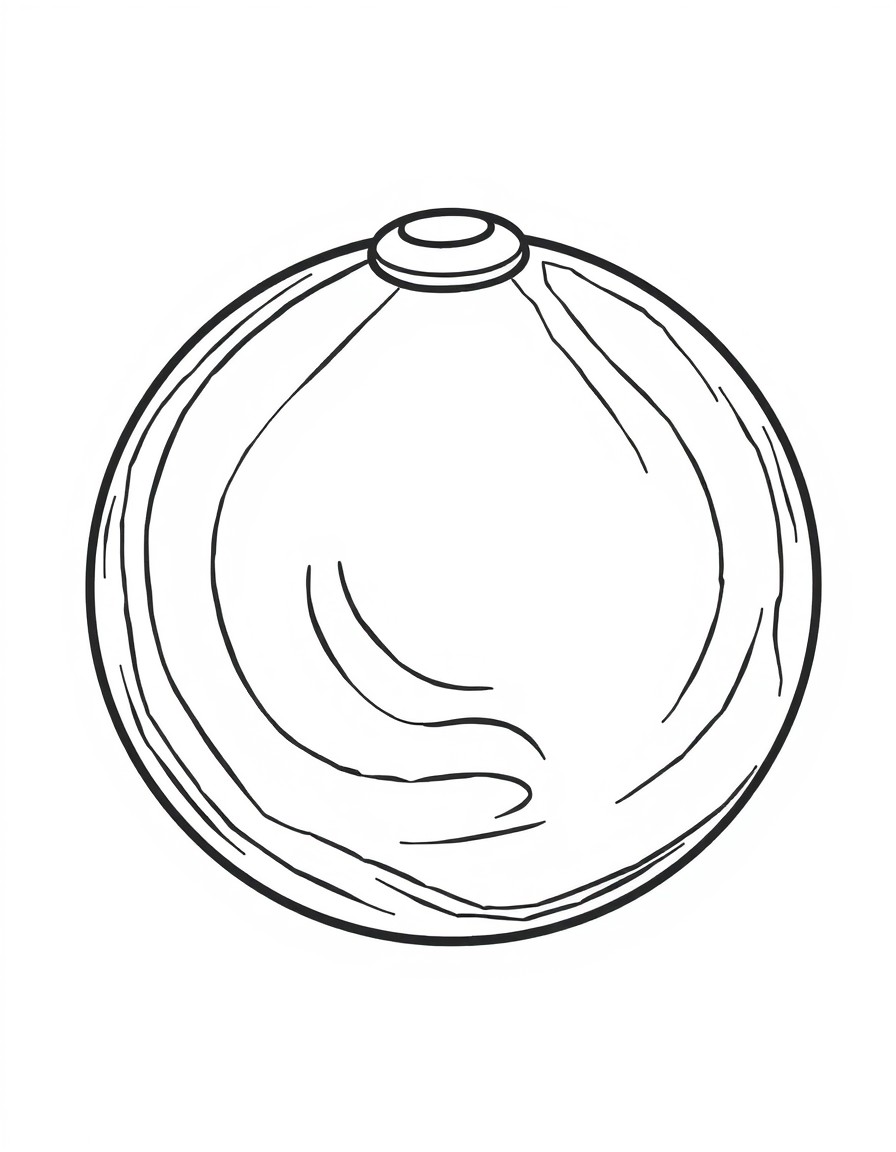 Create a simple, clear, and colorful illustration of a Ball that is easy for young children to recognize. The Ball should be the central focus, with smooth edges and a friendly, cartoonish aesthetic.