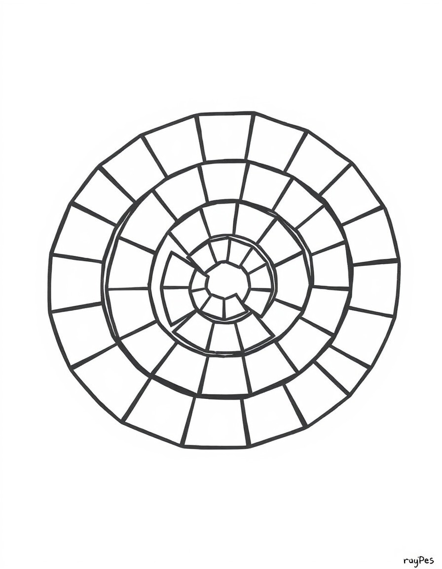 a spiral pattern made with squares