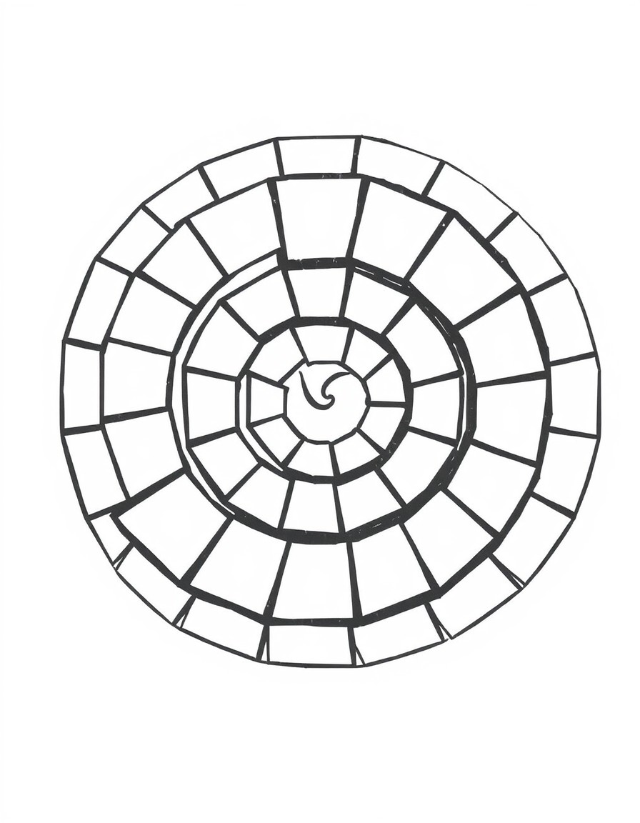 a spiral pattern made with squares