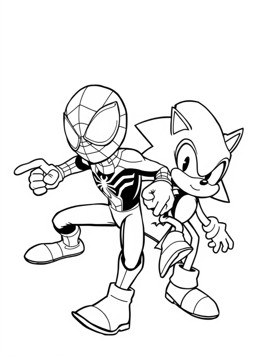 Homem aranha e Sonic brincando