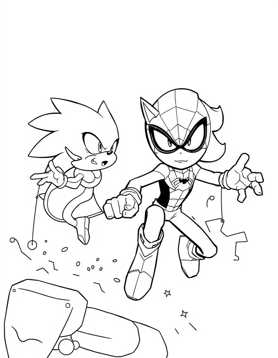 Homem aranha e Sonic brincando