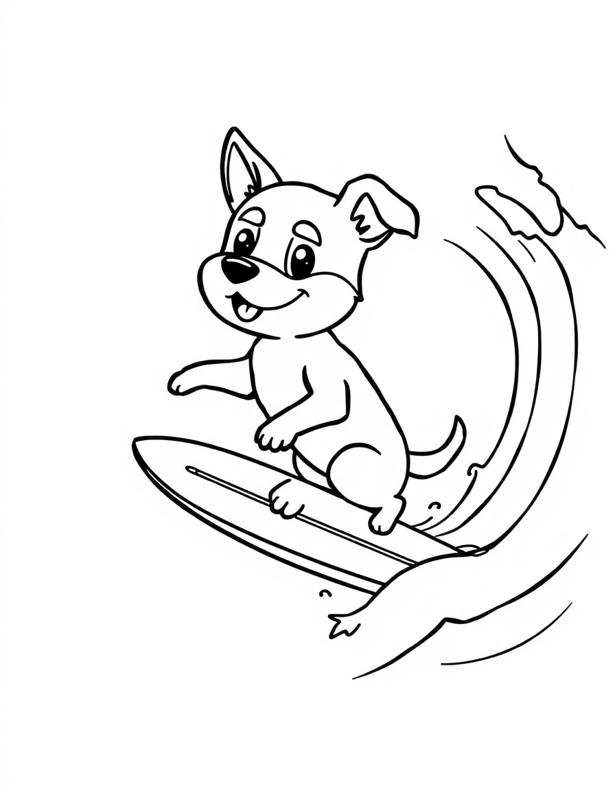 a cute little afegan dog is surfing in the biggest wave