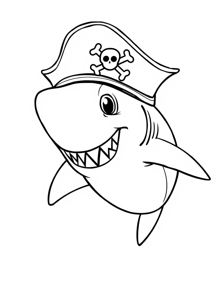 Shark with a pirate hat