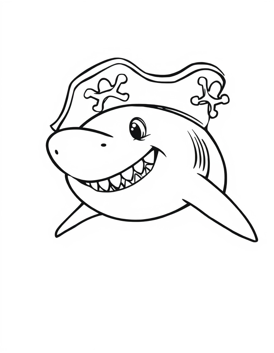 Shark with a pirate hat