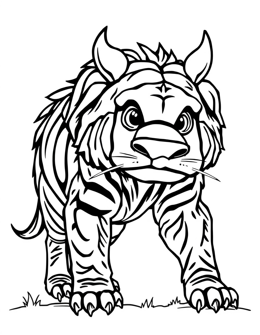 coloring page with pure white background and solid black lines only, no grayscale or shading: , thick black outlines, large clear spaces perfect for young children, clear outlines with good coloring spaces, perfect for printing