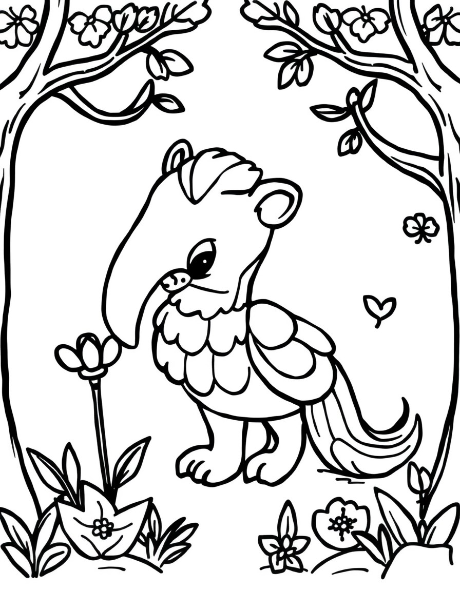 coloring page with pure white background and solid black lines only, no grayscale or shading: , thick black outlines, large clear spaces perfect for young children, clear outlines with good coloring spaces, perfect for printing