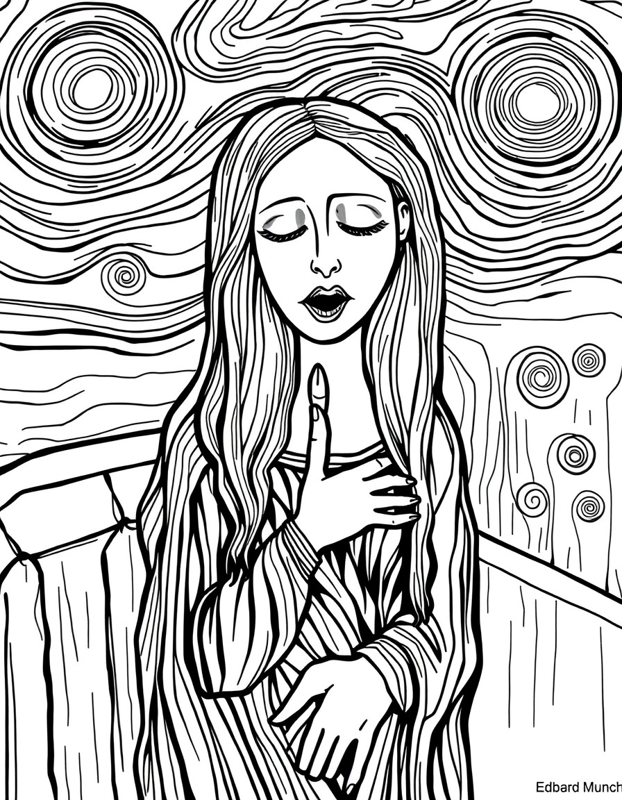 La monalisa haciendo alusin al grito de Eduard Munch