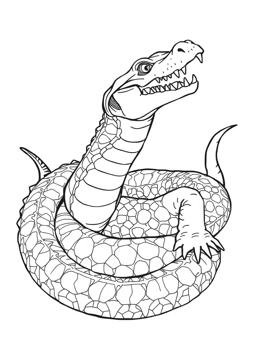 a snake and a crocodile mixed into one creature