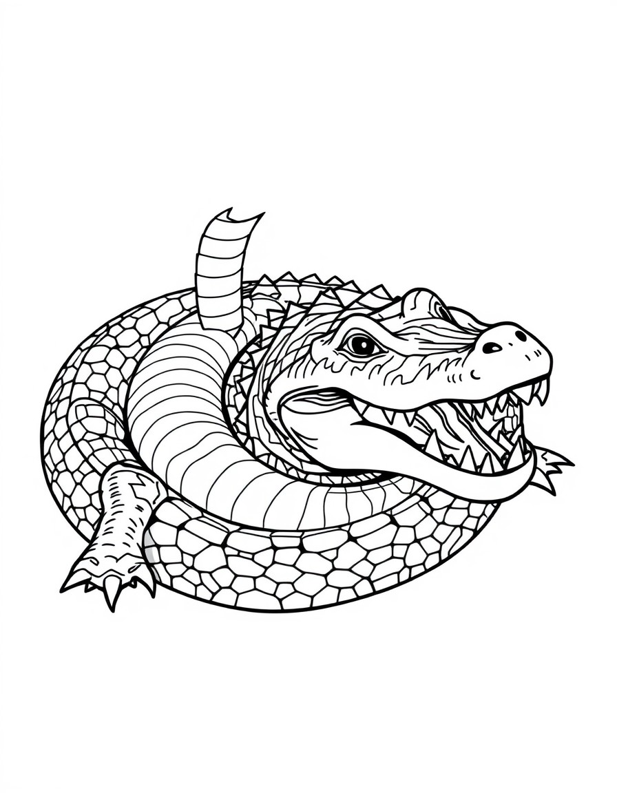 a snake and a crocodile mixed into one creature
