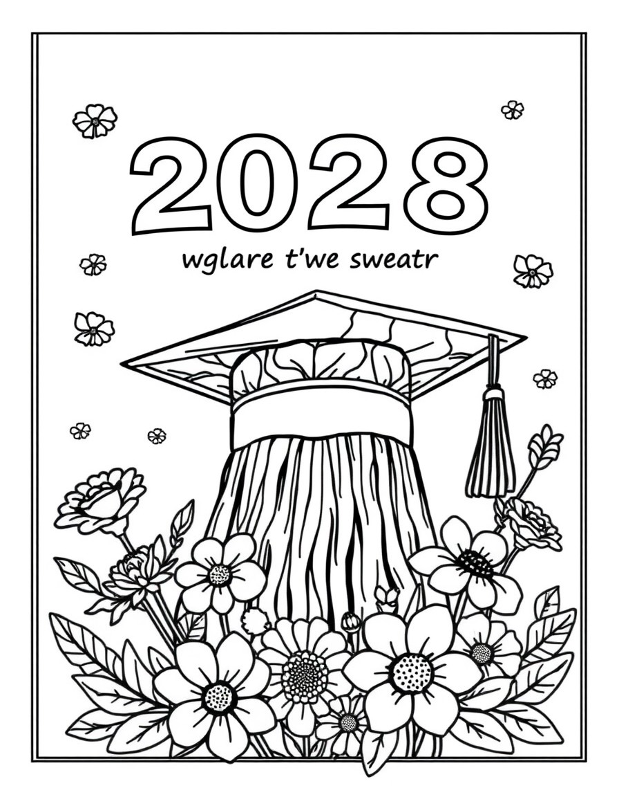 2028 graduate poster with flowers and says Romulus high school and motivating quote