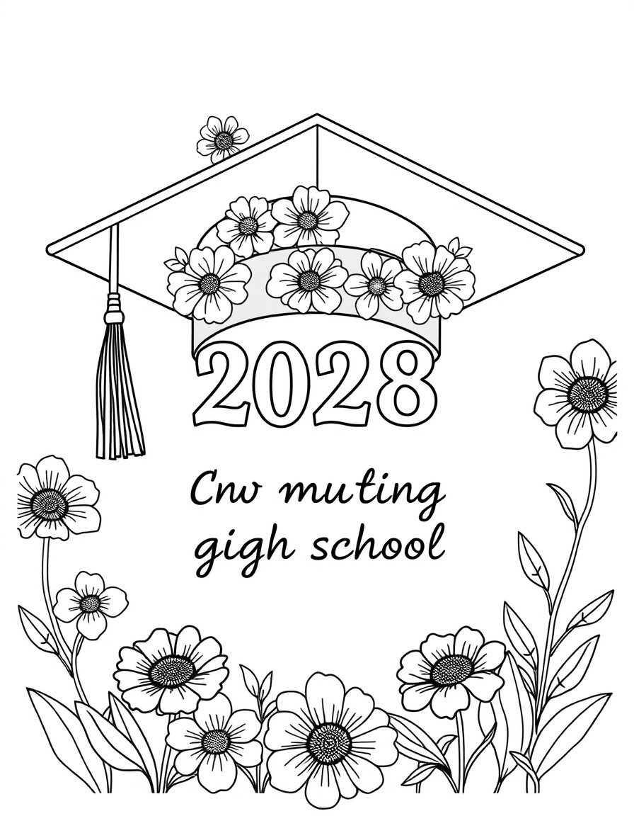 2028 graduate poster with flowers and says Romulus high school and motivating quote